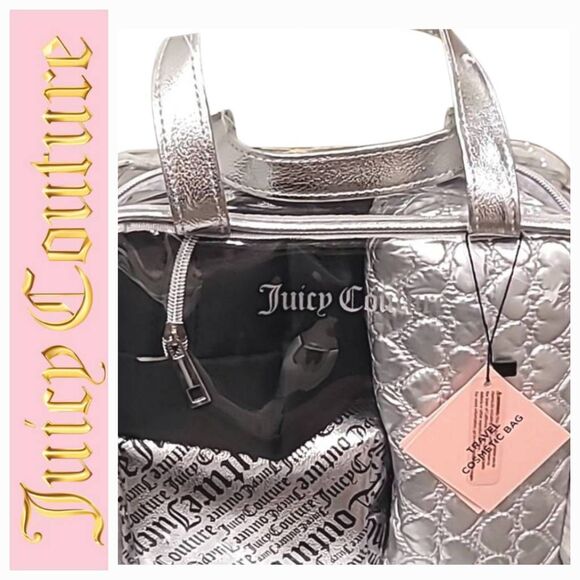 Juicy Couture Handbags - Juicy Couture Word Play & Quilted Heart Logo 4-Piece Nested Travel Cosmetic Bags